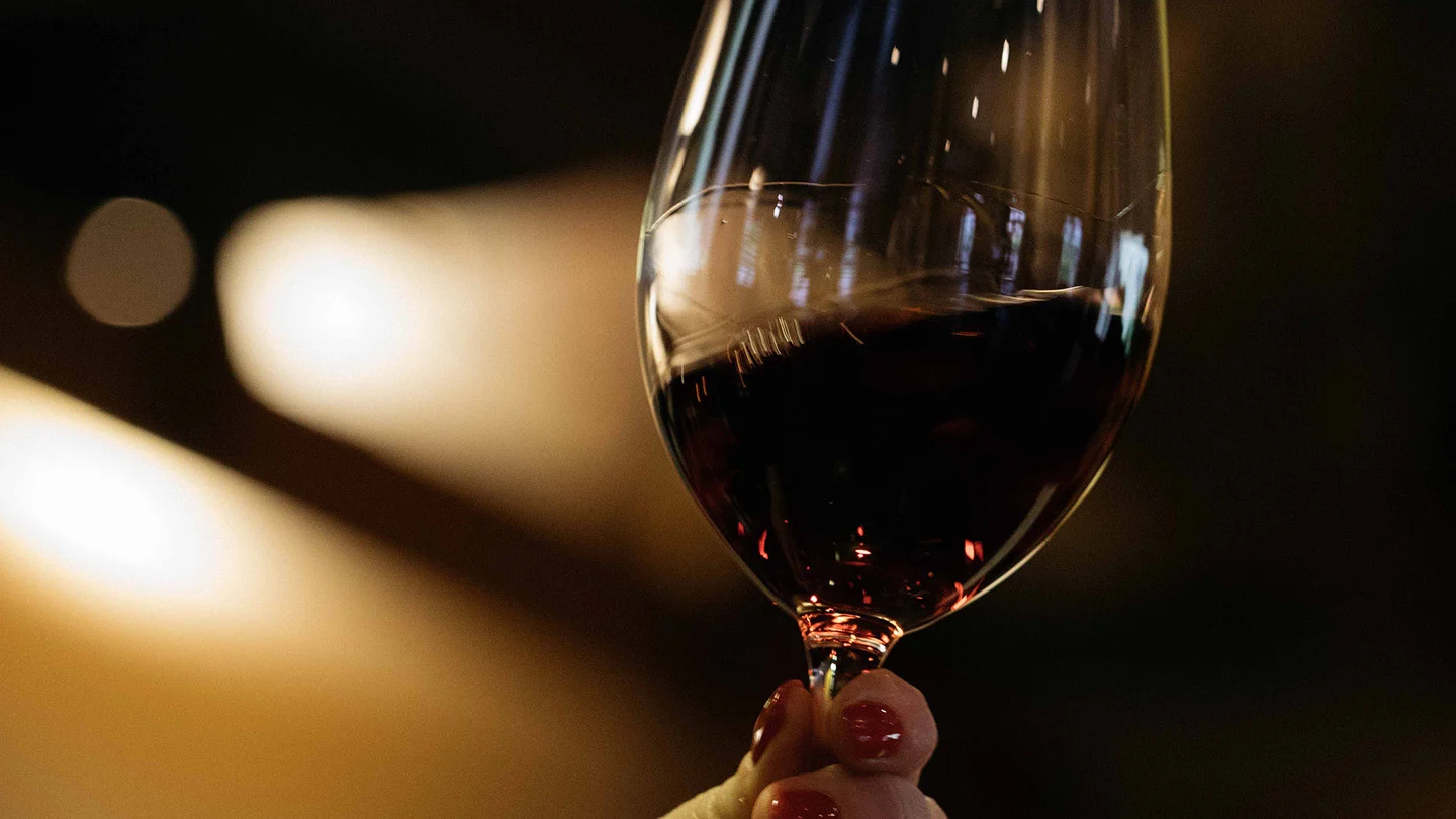 Shiraz in wine glass