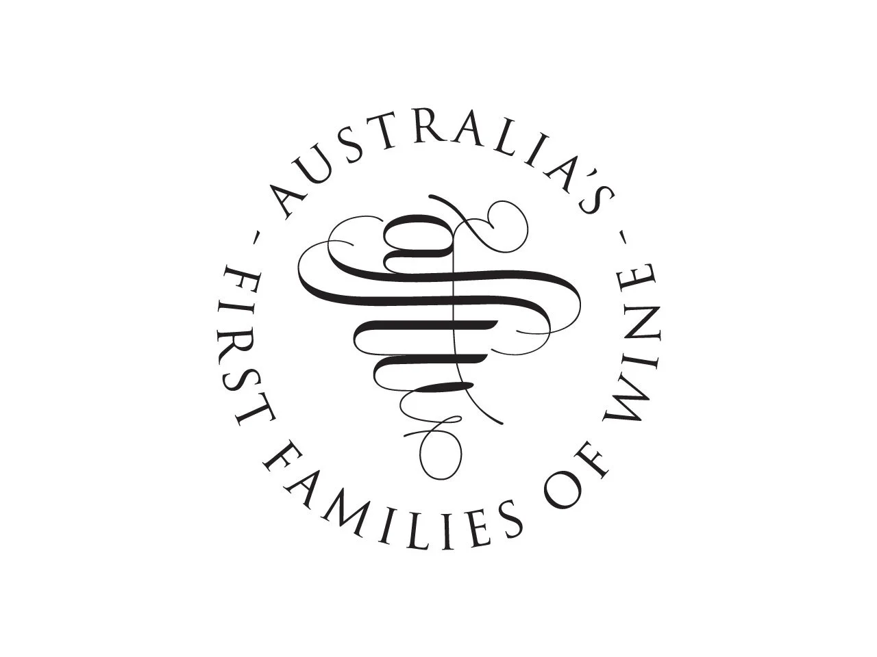 Australia's First Families of Wine circular logo with stylized vine design