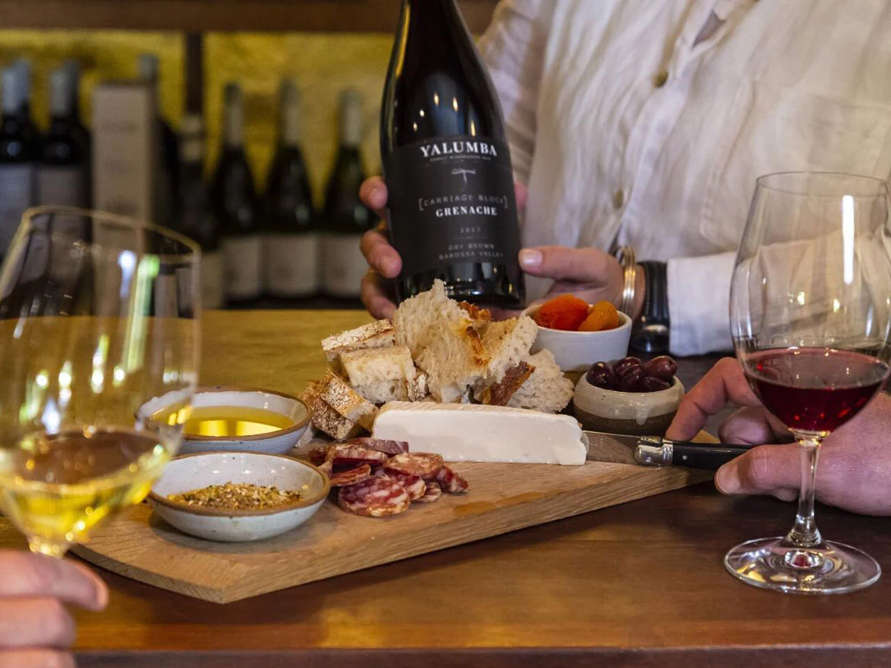Wine and cheese platter